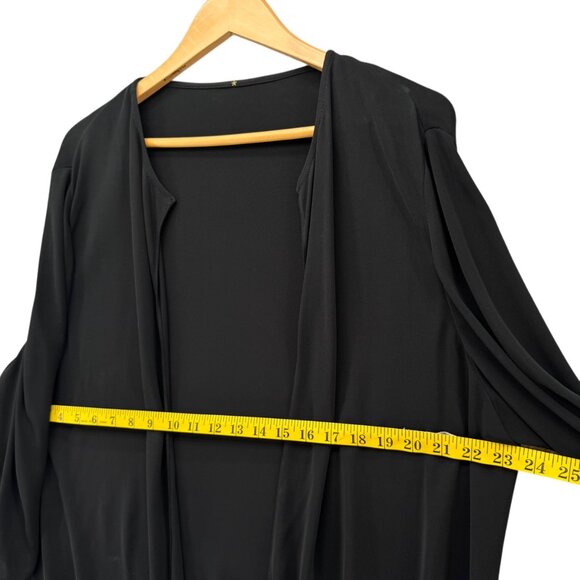 RTW Charleston Open Front Cardigan Womens Black Long Sleeve Mid Length Size XXL - Picture 8 of 9